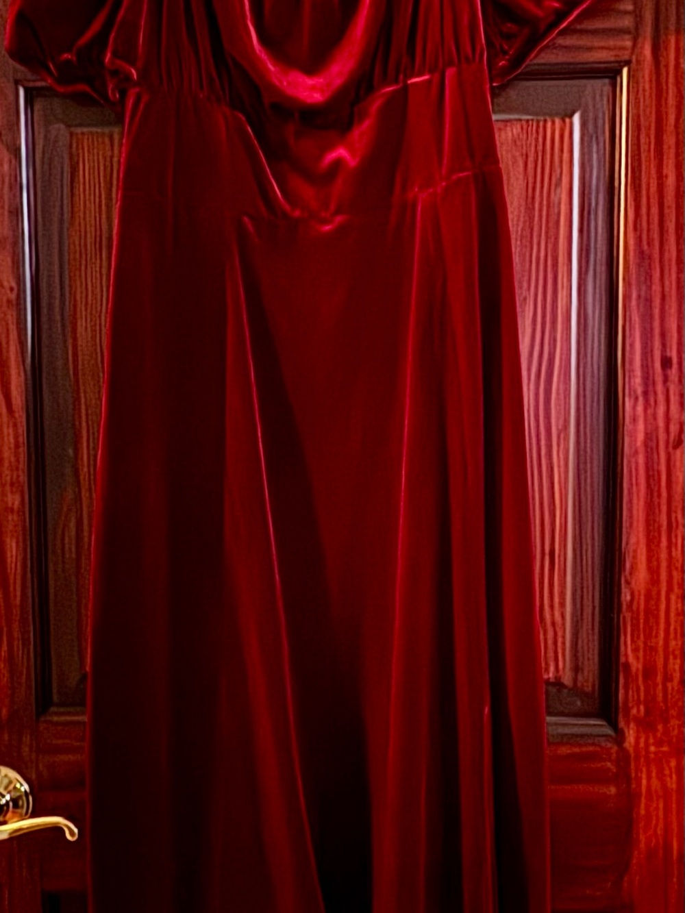 London Times Deep Red Velvet Dress